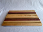 Handmade Wooden Chopping Board, 7 Hardwoods: Walnut, Olive, Cherry, Purpleheart | Large 44.5 × 29.5 cm | Wild Thing