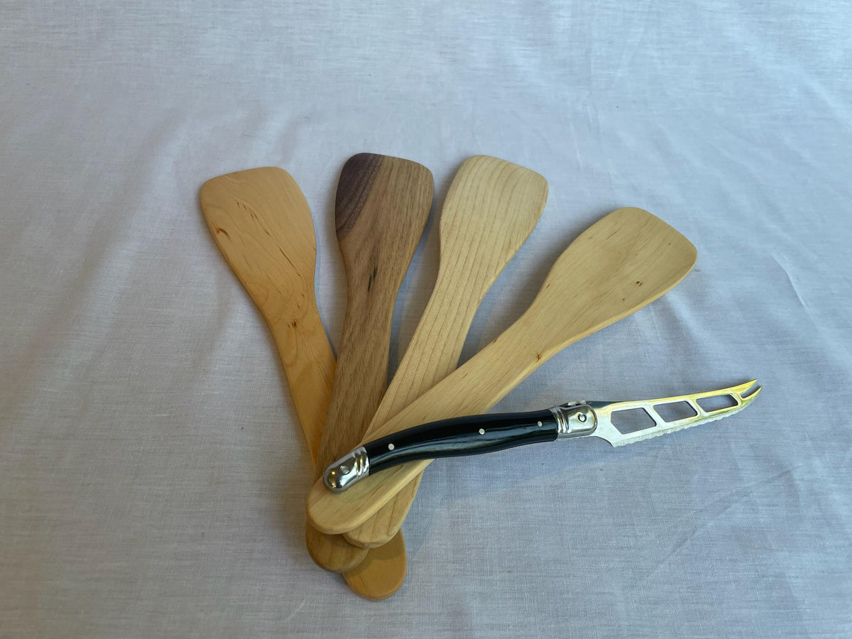 Handmade Wooden Spatula Set of 4 — Alder Maple Walnut Kitchen Cooking Utensils