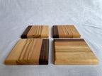 Phoenix Wood Coasters Set of 4 — Handmade Walnut Beech Ash Alder Drink Coasters