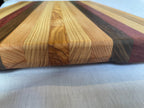 Handmade Wooden Chopping Board, 7 Hardwoods: Walnut, Olive, Cherry, Purpleheart | Large 44.5 × 29.5 cm | Wild Thing