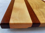 Padauk Maple and Walnut Cutting Board, Bold Handmade Wooden Chopping Board with Striking Grain, Kitchen Gift, Made in the Netherlands