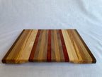 Eight-Wood Cutting Board, Lightweight Handmade Board in Oak, Cherry, Olive, Padauk & Walnut, Colourful Kitchen Gift, Made in the Netherlands