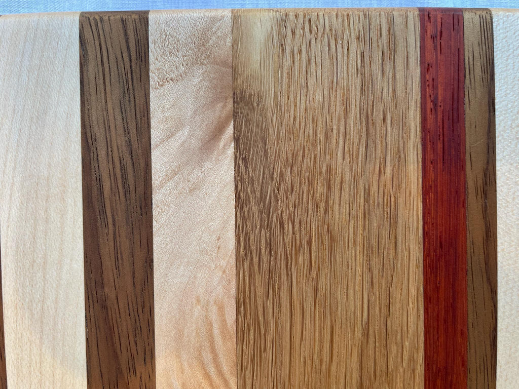 The Square One — Handmade Square Wood Cutting Board, Maple Oak Padauk, Charcuterie Serving