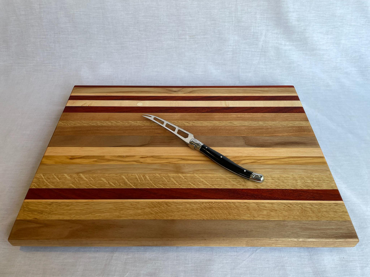 Sunset Handmade Wood Cutting Board — Walnut Oak Maple Padauk Ash, Charcuterie Serving