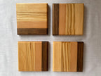 Phoenix Wood Coasters Set of 4 — Handmade Walnut Beech Ash Alder Drink Coasters