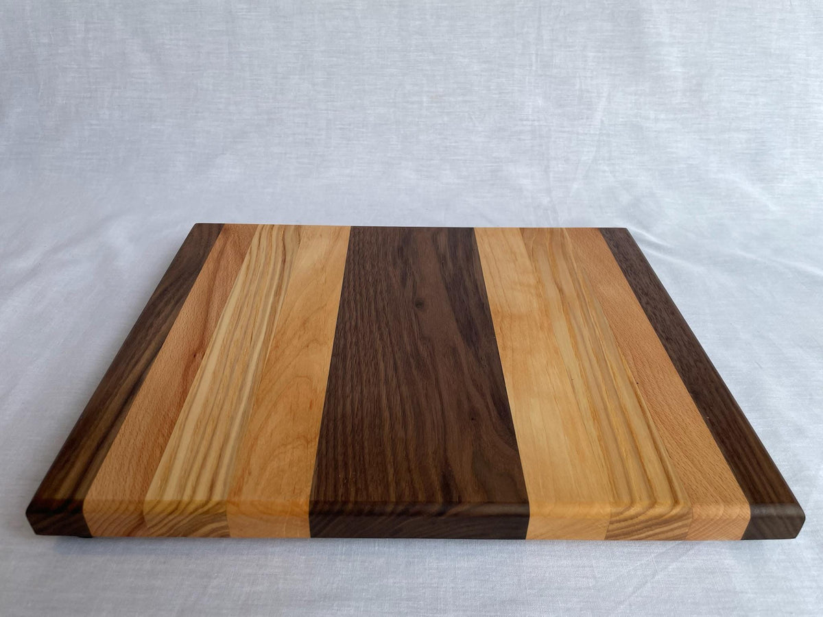 Phoenix' Daughter — Handmade Wood Cutting Board, Walnut Beech Ash Alder, Small Serving