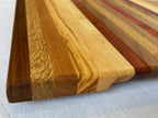 Eight-Wood Cutting Board, Lightweight Handmade Board in Oak, Cherry, Olive, Padauk & Walnut, Colourful Kitchen Gift, Made in the Netherlands