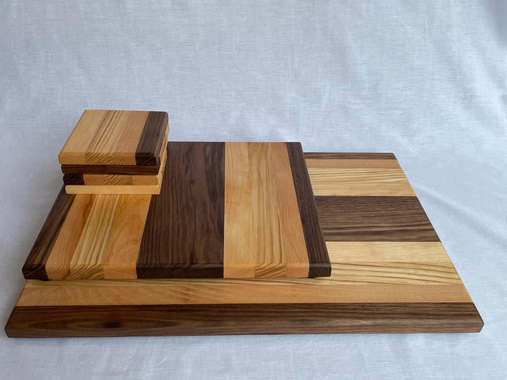 The Phoenix — Handmade Wood Charcuterie Board, Walnut Beech Ash Alder, Cheese Serving Platter