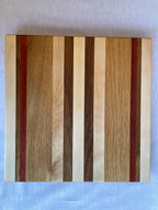 The Square One — Handmade Square Wood Cutting Board, Maple Oak Padauk, Charcuterie Serving