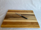 Handmade Wooden Cutting Board, 4 Hardwoods: Walnut, Olive, Cherry, Ash | Large 41.8 × 30.5 cm | The Classic 2