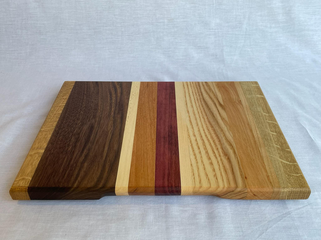 The Radical Set, Two Matching Charcuterie Boards with Purple Heart, Walnut and Cherry, Handmade Serving Gift Set, Made in the Netherlands