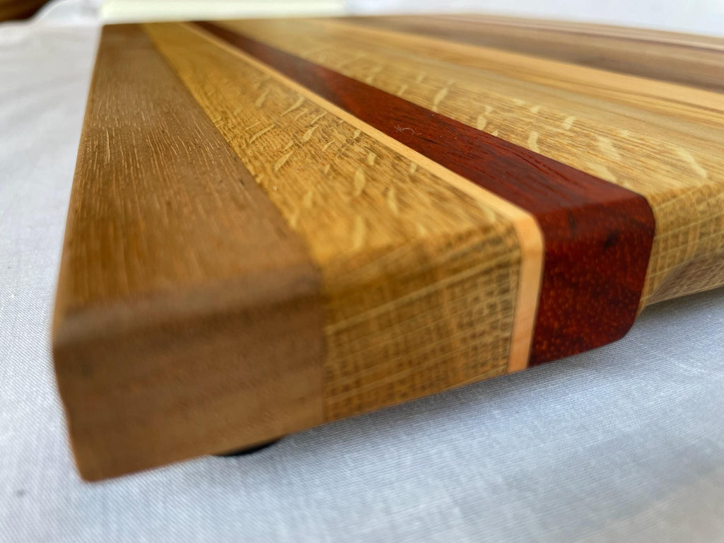 Sunset Handmade Wood Cutting Board — Walnut Oak Maple Padauk Ash, Charcuterie Serving