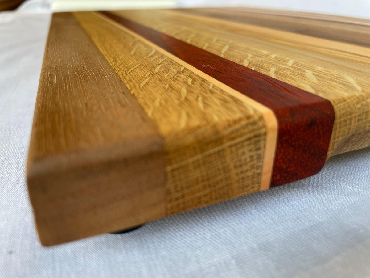 Sunset Handmade Wood Cutting Board — Walnut Oak Maple Padauk Ash, Charcuterie Serving