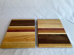 The Radical Set, Two Matching Charcuterie Boards with Purple Heart, Walnut and Cherry, Handmade Serving Gift Set, Made in the Netherlands