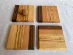 Phoenix Wood Coasters Set of 4 — Handmade Walnut Beech Ash Alder Drink Coasters