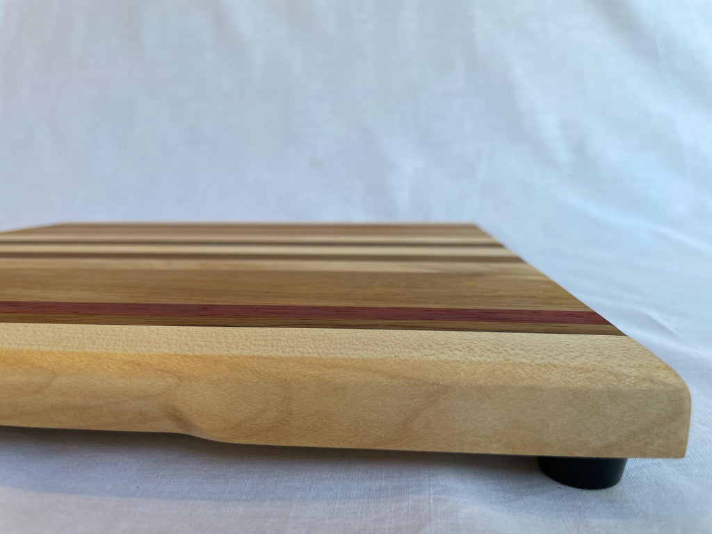 The Square One — Handmade Square Wood Cutting Board, Maple Oak Padauk, Charcuterie Serving