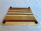 The Square One — Handmade Square Wood Cutting Board, Maple Oak Padauk, Charcuterie Serving