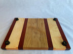 Padauk Maple and Walnut Cutting Board, Bold Handmade Wooden Chopping Board with Striking Grain, Kitchen Gift, Made in the Netherlands