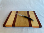 Padauk Maple and Walnut Cutting Board, Bold Handmade Wooden Chopping Board with Striking Grain, Kitchen Gift, Made in the Netherlands