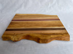 Handmade Live-Edge Olive Cutting Board, 5 Hardwoods: Olive, Walnut, Maple, Purpleheart | Charcuterie Serving Board | Athena