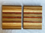 Eight-Wood Cutting Board, Lightweight Handmade Board in Oak, Cherry, Olive, Padauk & Walnut, Colourful Kitchen Gift, Made in the Netherlands